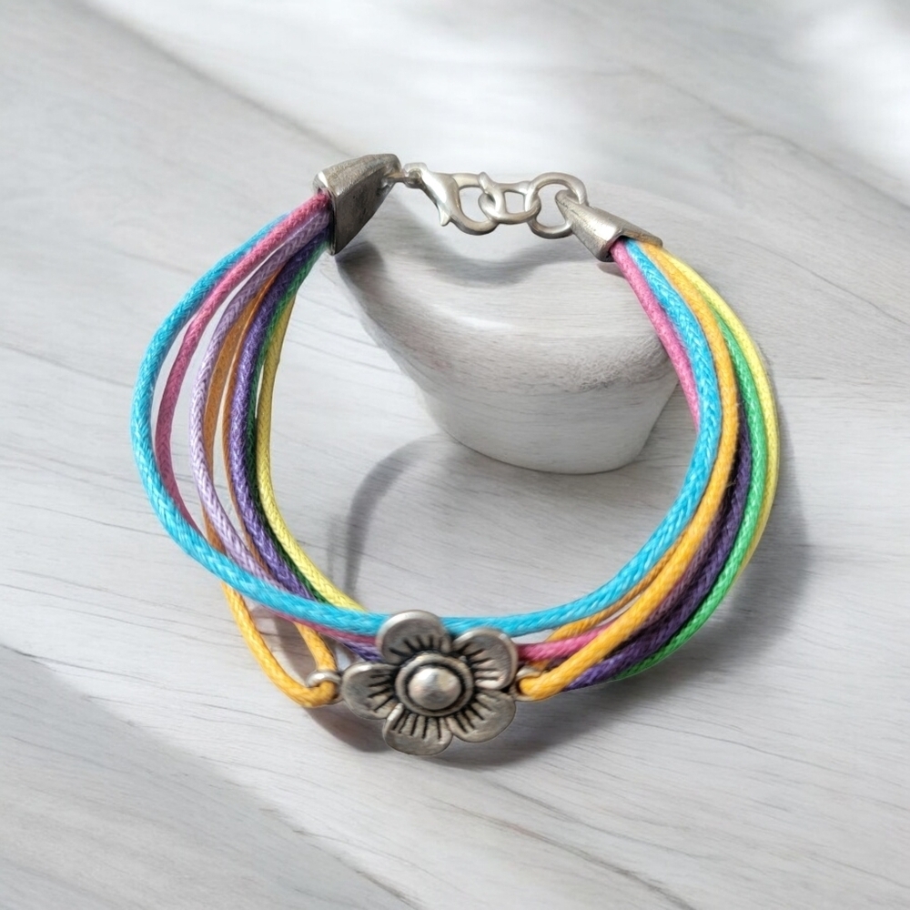 Multi color flower bracelet